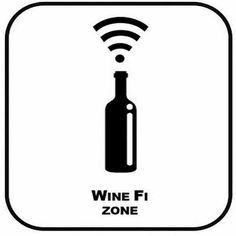 a wine bottle with wifi zone on the top is shown in black and white