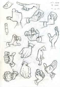 a drawing of many different hands and fingers