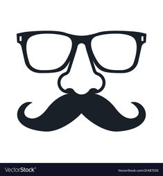 a mustache with glasses on it