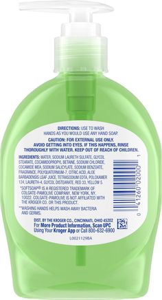 Kroger® Aloe Vera Scent Antibacterial Liquid Hand Soap helps wash away germs and bacteriaˆ. Triclosan, phthalate, and paraben free, this is a liquid hand soap you can trust. With the active ingredient, benzalkonium chloride, it is a great way to fight bacteria on your hands. The infusion of hydrating glycerin helps provide a lush, moisturizing lather. Delicately aloe vera scented, it helps support a revitalizing cleanse without over-drying skin. Experience a superior, hydrating antibacterial han Colgate Palmolive, Benzalkonium Chloride, Liquid Hand Soap, Personal Care Products, Nutrition Information, Paraben Free, Active Ingredient, Nutrition Facts, Paraben Free Products