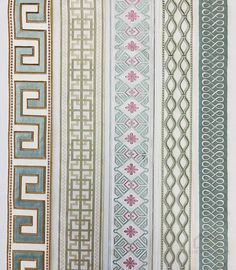 four different types of decorative tapes are shown in various colors and patterns, one is green, the other is blue