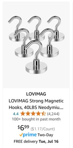 an ad for lovinma's strong magnetic hooks