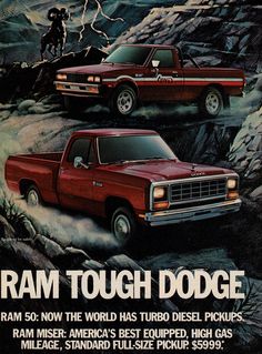 an old ad for ram tough dodge trucks