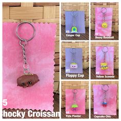 Shopkins key chains. There is one of each style available. Please indicate the style you want at checkout. This item is handmade, please handle with care. Please contact us with any questions. Handle With Care, Phone Charms, Phone Charm, Key Chains, Keychains, Charms, Key, Chain, Quick Saves