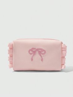 Pink Embroidered Bowknot Cute Cosmetic Bag Pink    Polyester  Cosmetic Bags,Travel Makeup Storage Bag   Beauty Tools, size features are:Bust: ,Length: ,Sleeve Length: Cute Pink Cosmetic Bag, Pink Kawaii Cosmetic Bag For Everyday, Cheap Kawaii Style Cosmetic Bag, Cheap Pink Kawaii Cosmetic Bag, Versatile Pink Cosmetic Bag For On-the-go, Cute Makeup Bags, Makeup Storage Bag, Rose Bonbon, Latest Makeup