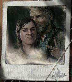 the last of us poster with an image of two people