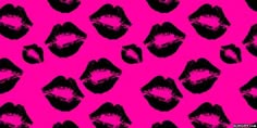 pink and black lips on a pink background