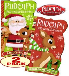 rudolph the reindeer with santa's big nosed reindeer sticker and 2 packs of rudolph red - nosed reindeer