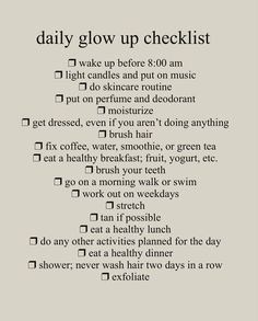 Self Growth Checklist, Checklist For Healthy Lifestyle, Glowup Checklist 2023, How To Feel Fresh, I Should Not Have To Reach Crisis, Outfit Ideas With Basics, Everyday Checklist Self Care, Getting Your Mind Right, How To Feel Fresh All Day