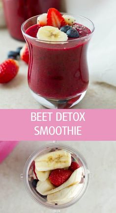 Beet Detox Smoothie - Ilona's Passion Beets Smoothie Recipes, Smoothies Vegan, Beet Smoothie, Best Smoothie, Lemon Detox, Detox Smoothie Recipes, Detox Juice Recipes, Natural Detox Drinks, Smoothie Detox