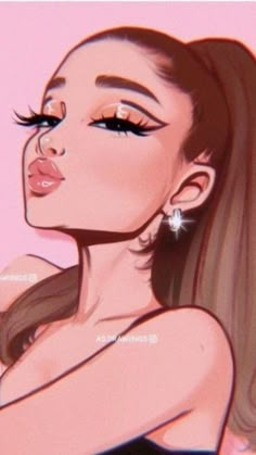 Celebrity Cartoon Drawings, Cute Picture Drawing, Cartoon Profile Pics Bratz, Asayris Art, Items To Draw, Pics To Draw, Baddie Drawings, Selfie Drawing