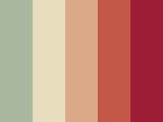 the color palette is red, green and beige