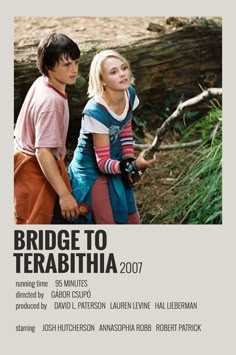 a poster for the film bridge to terabihia with two people standing next to each other