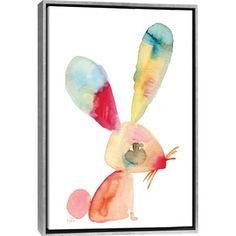 a watercolor painting of a bunny rabbit