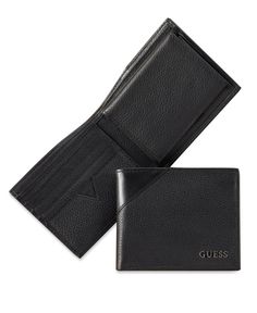 Plain and simple. This leather wallet from Guess keeps you in organized fashion. Black Wallet Men, Guess Wallet, Fashion Organization, Guess Men, Billfold Wallet, Designer Wallets, Black Wallet, Trending News, Fold Wallet