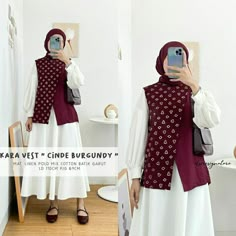 Vest Outfits Hijab, Tunik Hijab Style, Kuliah Outfit, Mix And Match Outfits Hijab, Batik Clothing, Work Vest, Batik Modern, Batik Couple