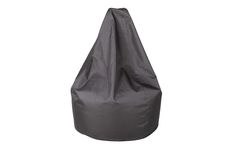 a grey bean bag sitting on top of a white floor