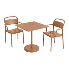 two chairs and a table on a white background