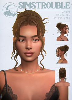 an animated image of a woman's face with different hair styles and hairstyles