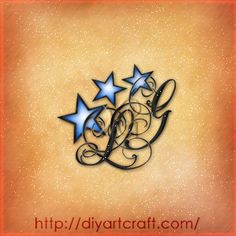 an artistic design with stars and swirls