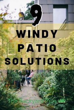 the cover of windy patio solutions's book, featuring an image of people walking down a