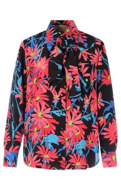 Guccix Ken Scott Floral Print Silk Shirt - Runway Catalog Gucci Black Tops For Spring, Gucci Summer Workwear Tops, Gucci Collared Blouse For Spring, Gucci Spring Collared Blouse, Gucci Black Top For Spring, Designer Multicolor Floral Print Blouse, Spring Chic Gucci Top, Chic Gucci Tops For Spring, Spring Blue Gucci Tops