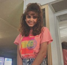 80s hair
80s style
80s earrings
80s shirt
80s fashion 80s Babysitter Aesthetic, Late 70s Early 80s Aesthetic, Teens In The 80s, 80s Girl Aesthetic, 80s Aesthetic Fashion, 80s Aesthetic Outfits, 80s Style Outfits, 1980s Outfits