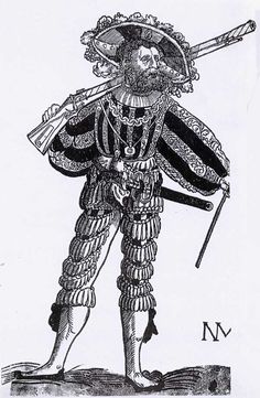 an old illustration of a man in costume