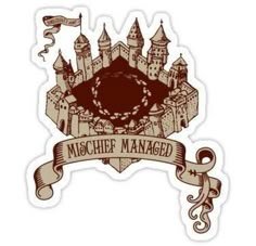 a sticker with an image of a castle and banner that says, maschef managed