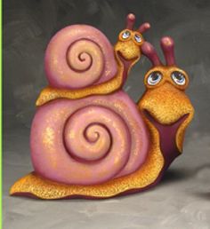 a painting of a snail with two eyes on it's back and one eye open