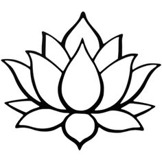 a lotus flower is shown in black and white