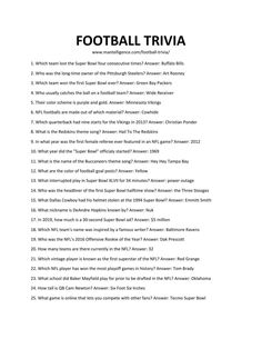 the football trivia is shown in black and white