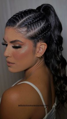 Wedding Guest Hairstyles Braids, Dance Competition Hair, Venus Of Willendorf, Competition Hair, Hairstyle Examples, Rave Hair, Guest Hair, Dance Hairstyles, Hair Braiding