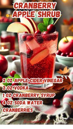 the cranberry apple shrub recipe is ready to be eaten