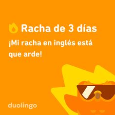 an orange background with the words racha de 3 dias in spanish and english