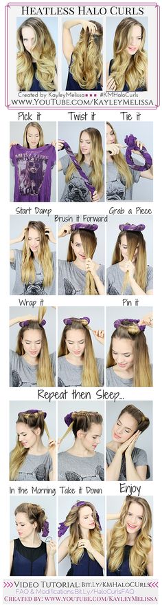 Overnight Heatless Curls! These look just like curling iron curls or waves! Plus they are easy to sleep on #KMHaloCurls Tutorial Chignon, Sanggul Cepol, Wavy Beach Hair, Wavy Hairstyles Tutorial, Super Easy Hairstyles, Overnight Hairstyles, Heatless Curls, Hair Dos, Gorgeous Hair