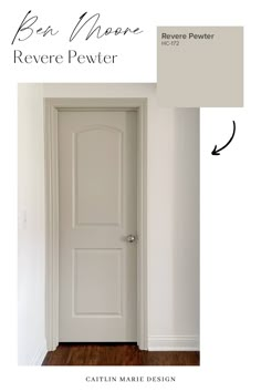 a white door with an arrow pointing to it