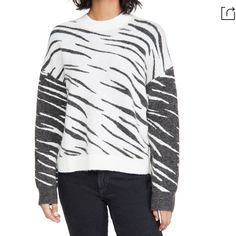 Zebra Stripes Pattern A Drop-Shoulder Sweater With Long, Relaxed Sleeves That's Made From A Luxe, Cashmere-Kissed Knit Blend. Only Worn A Few Times And In Great Condition! Features: - Crewneck - Long Sleeves - 59% Polyamide, 23% Viscose, 10% Merino Wool, 3% Elastane, 5% Cashmere Measurements: 20.5” Length, 21” Chest Zebra Stripes Pattern, Rails Clothing, Lavender Sweater, Leopard Print Sweater, Zebra Stripes, Star Sweater, Cashmere Blend Sweater, Long Sleeve Pullover Sweater, Drop Shoulder Sweaters