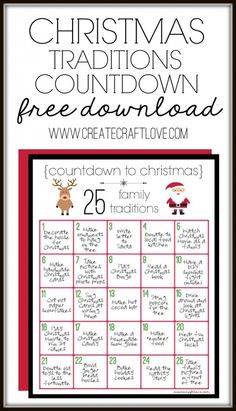 a christmas themed calendar with the words free printables for children to use in their homes