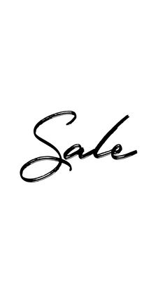 the word sale written in black ink on a white background