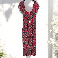 Target Knox Rose Rebel Red Floral Maxi Dress. Women’s Size Xxl Approx. 23.5” Underarm To Underarm, 54.5” Shoulder To Bottom Hem. Does Have A Slip For Full Coverage. 100% Rayon. Brand New With Tags. Red Floral Maxi Dress, Target Dresses, Rose Dresses, Knox Rose, Rose Dress, Floral Maxi, Womens Maxi Dresses, Floral Maxi Dress, Red Floral