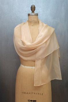 Champagne Chiffon XL Wrap Shawl Elegant Beige Scarf Wrap, Elegant Beige Wrap Scarf, Formal Shawl, Outfit Large, Chiffon Shawl, Summer Vest, Prom Accessories, How To Wear A Scarf, Wrap Shawl