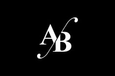 the letters ab are black and white, with an elegant font that is perfect for any type