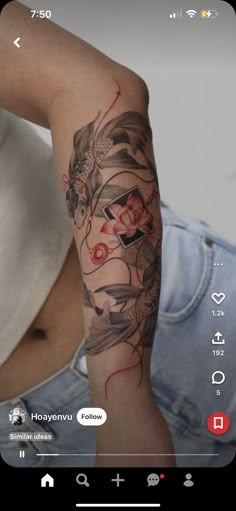 a woman with a tattoo on her arm