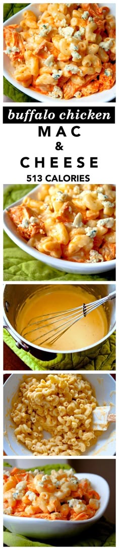 three different pictures of food in pans with the words italian macaroni and cheese