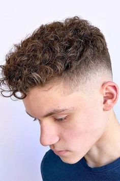 Haircut Long Curly Hair, Fade For Men, Curly Fade, Stylish Boy Haircuts, Cut Curly Hair, Caesar Haircut, Tapered Haircut, Haircut Long