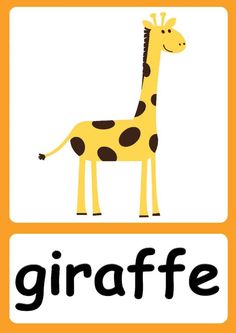 a giraffe with the word giraffe on it