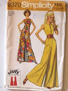 a woman's dress pattern from the 1970s