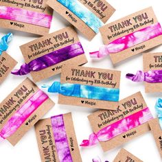 thank you for celebrating this birthday with these tie - dye gift tags and free printables