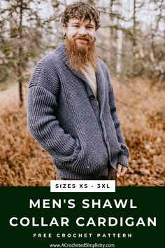 a man with a long beard standing in the woods